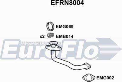 EuroFlo EFRN8004 - Труба вихлопного газу autocars.com.ua