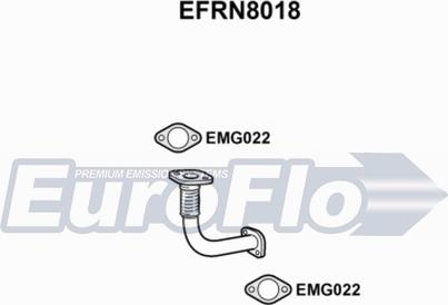 EuroFlo EFRN8018 - Труба вихлопного газу autocars.com.ua