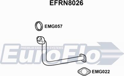 EuroFlo EFRN8026 - Труба вихлопного газу autocars.com.ua