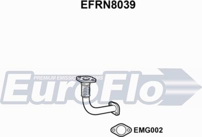 EuroFlo EFRN8039 - Труба вихлопного газу autocars.com.ua