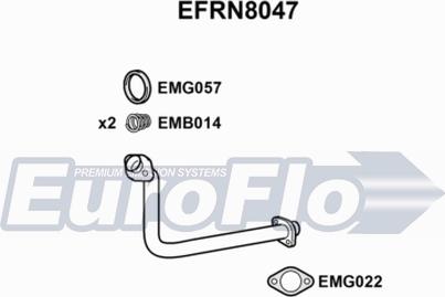 EuroFlo EFRN8047 - Труба вихлопного газу autocars.com.ua