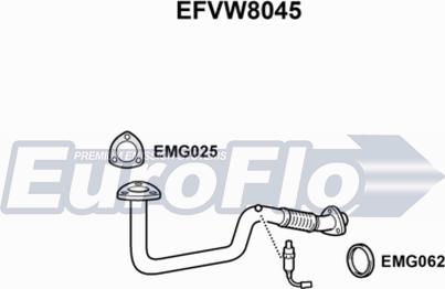 EuroFlo EFVW8045 - Труба вихлопного газу autocars.com.ua