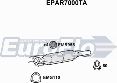 EuroFlo EPAR7000TA - сажі / частковий фільтр, система вихлопу ОГ autocars.com.ua