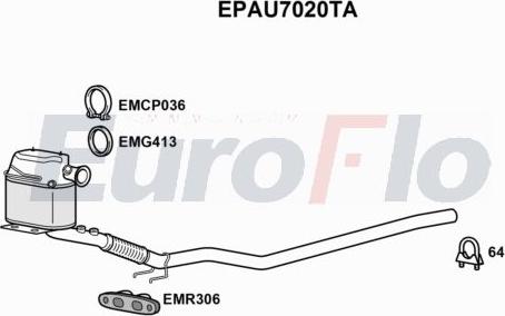 EuroFlo EPAU7020TA - Сажевый / частичный фильтр, система выхлопа ОГ autodnr.net