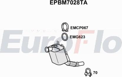 EuroFlo EPBM7028TA - сажі / частковий фільтр, система вихлопу ОГ autocars.com.ua