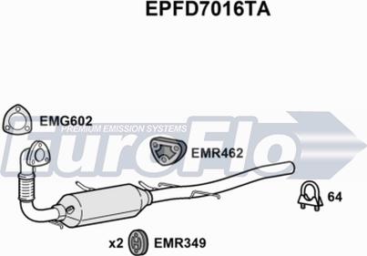 EuroFlo EPFD7016TA - сажі / частковий фільтр, система вихлопу ОГ autocars.com.ua