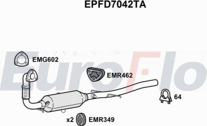EuroFlo EPFD7042TA - сажі / частковий фільтр, система вихлопу ОГ autocars.com.ua