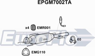 EuroFlo EPGM7002TA - сажі / частковий фільтр, система вихлопу ОГ autocars.com.ua