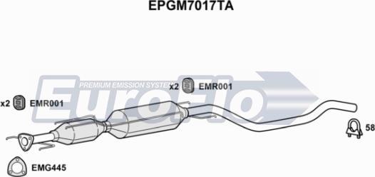 EuroFlo EPGM7017TA - сажі / частковий фільтр, система вихлопу ОГ autocars.com.ua