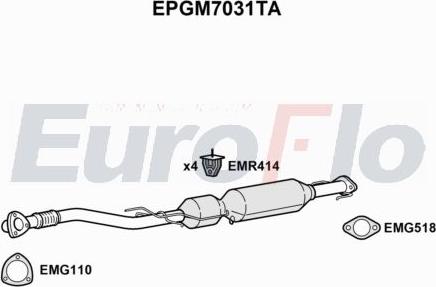 EuroFlo EPGM7031TA - сажі / частковий фільтр, система вихлопу ОГ autocars.com.ua