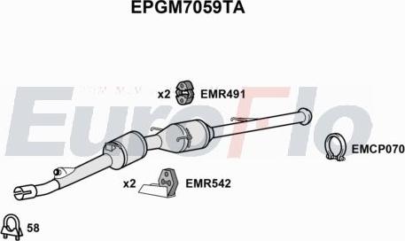 EuroFlo EPGM7059TA - сажі / частковий фільтр, система вихлопу ОГ autocars.com.ua