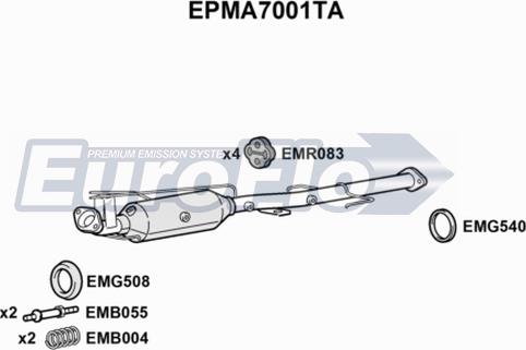 EuroFlo EPMA7001TA - сажі / частковий фільтр, система вихлопу ОГ autocars.com.ua
