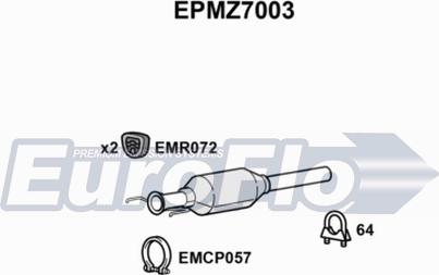 EuroFlo EPMZ7003 - сажі / частковий фільтр, система вихлопу ОГ autocars.com.ua