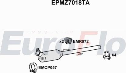 EuroFlo EPMZ7018TA - сажі / частковий фільтр, система вихлопу ОГ autocars.com.ua