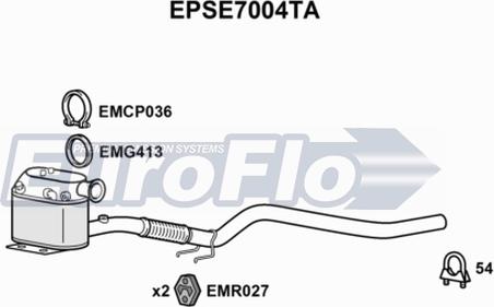 EuroFlo EPSE7004TA - сажі / частковий фільтр, система вихлопу ОГ autocars.com.ua