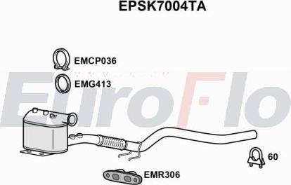 EuroFlo EPSK7004TA - сажі / частковий фільтр, система вихлопу ОГ autocars.com.ua