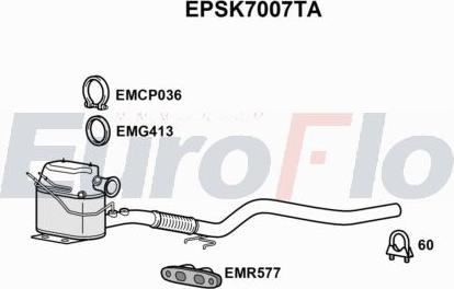 EuroFlo EPSK7007TA - Сажевый / частичный фильтр, система выхлопа ОГ autodnr.net