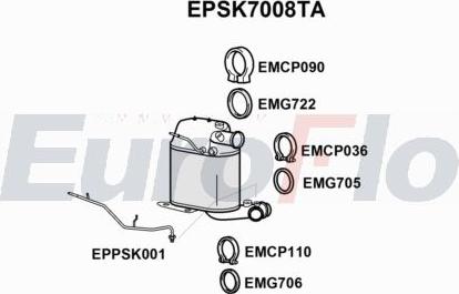EuroFlo EPSK7008TA - сажі / частковий фільтр, система вихлопу ОГ autocars.com.ua