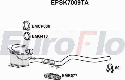 EuroFlo EPSK7009TA - сажі / частковий фільтр, система вихлопу ОГ autocars.com.ua