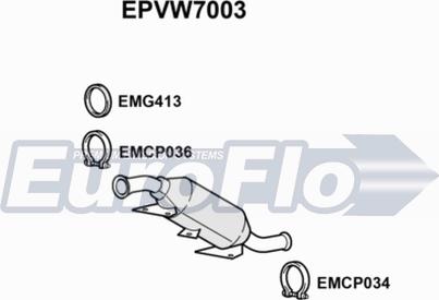 EuroFlo EPVW7003 - сажі / частковий фільтр, система вихлопу ОГ autocars.com.ua