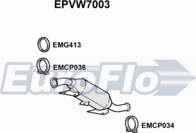 EuroFlo EPVW7003 - Сажі / частковий фільтр, система вихлопу ОГ autocars.com.ua