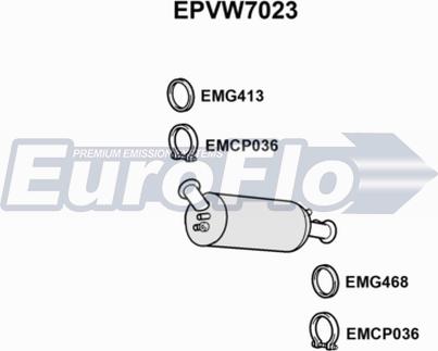 EuroFlo EPVW7023 - сажі / частковий фільтр, система вихлопу ОГ autocars.com.ua