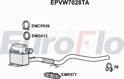 EuroFlo EPVW7028TA - Сажевый / частичный фильтр, система выхлопа ОГ autodnr.net