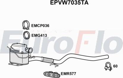 EuroFlo EPVW7035TA - Сажевый / частичный фильтр, система выхлопа ОГ autodnr.net