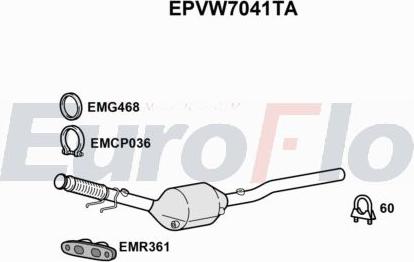 EuroFlo EPVW7041TA - сажі / частковий фільтр, система вихлопу ОГ autocars.com.ua