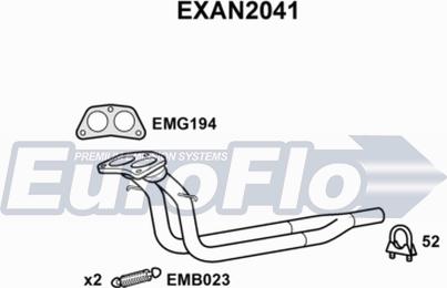 EuroFlo EXAN2041 - Труба вихлопного газу autocars.com.ua