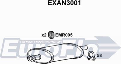 EuroFlo EXAN3001 - Середній глушник вихлопних газів autocars.com.ua