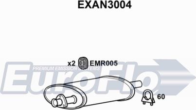 EuroFlo EXAN3004 - Середній глушник вихлопних газів autocars.com.ua