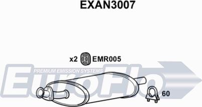EuroFlo EXAN3007 - Середній глушник вихлопних газів autocars.com.ua