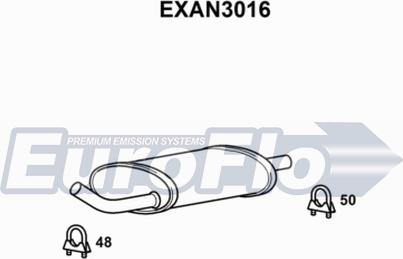 EuroFlo EXAN3016 - Середній глушник вихлопних газів autocars.com.ua