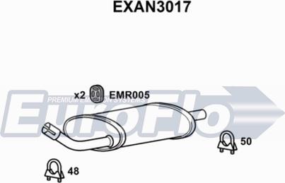 EuroFlo EXAN3017 - Середній глушник вихлопних газів autocars.com.ua