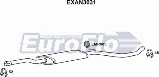 EuroFlo EXAN3031 - Середній глушник вихлопних газів autocars.com.ua