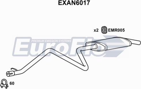 EuroFlo EXAN6017 - Глушник вихлопних газів кінцевий autocars.com.ua