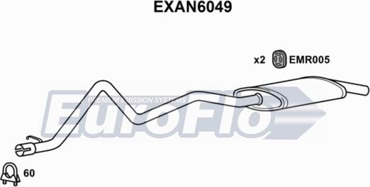 EuroFlo EXAN6049 - Глушник вихлопних газів кінцевий autocars.com.ua