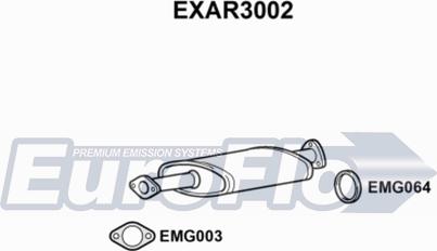 EuroFlo EXAR3002 - Середній глушник вихлопних газів autocars.com.ua