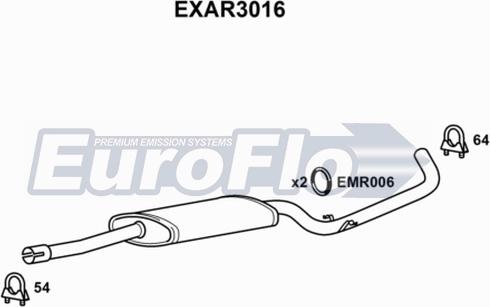 EuroFlo EXAR3016 - Средний глушитель выхлопных газов autodnr.net