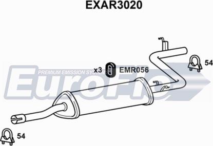 EuroFlo EXAR3020 - Середній глушник вихлопних газів autocars.com.ua