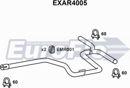 EuroFlo EXAR4005 - Труба вихлопного газу autocars.com.ua