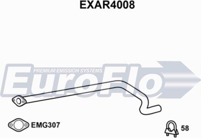 EuroFlo EXAR4008 - Труба вихлопного газу autocars.com.ua