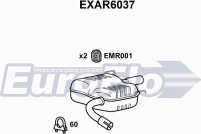 EuroFlo EXAR6037 - Глушник вихлопних газів кінцевий autocars.com.ua