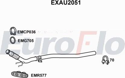 EuroFlo EXAU2051 - Вкладиш глушника, глушник вихлопних газів кінцевий autocars.com.ua