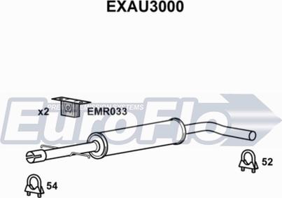 EuroFlo EXAU3000 - Середній глушник вихлопних газів autocars.com.ua