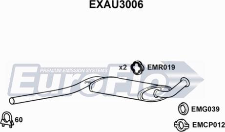 EuroFlo EXAU3006 - Середній глушник вихлопних газів autocars.com.ua