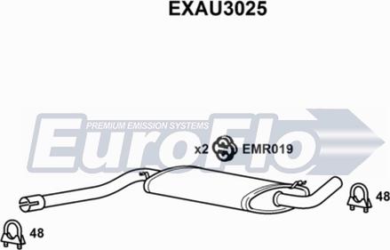 EuroFlo EXAU3025 - Середній глушник вихлопних газів autocars.com.ua