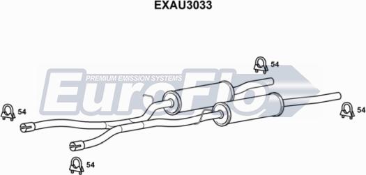 EuroFlo EXAU3033 - Середній глушник вихлопних газів autocars.com.ua