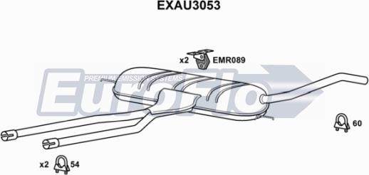 EuroFlo EXAU3053 - Середній глушник вихлопних газів autocars.com.ua